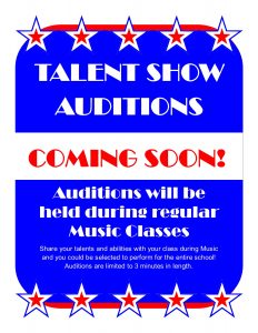 Talent Show Auditions Coming Soon