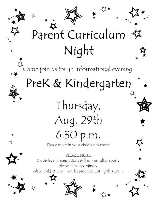 Join us For Curriculum Night!